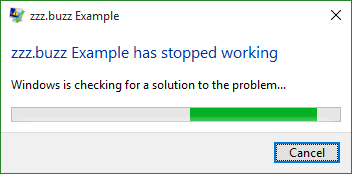 Windows is checking for a solution to the problem...