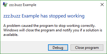A problem caused the program to stop working correctly. Windows will close the program and notify you if a solution is available.