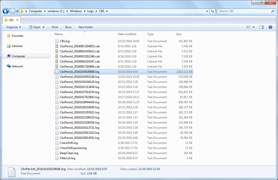 Windows logs cbs что это за папка