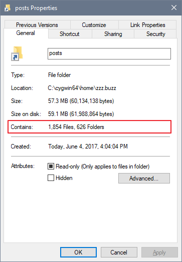 File Explorer folder properties