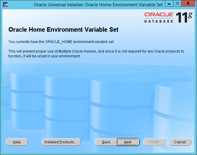 Oracle Home Environment Variable Set
