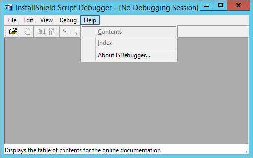 InstallShield Script Debugger - Help menu disabled